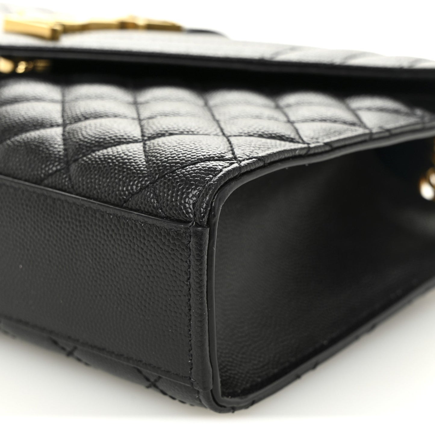 Saint Laurent Grain De Poudre Matelasse Triquilt Medium Monogram Satchel Black