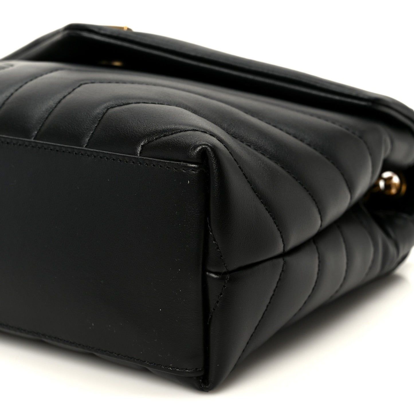 Saint Laurent Small Loulou Chain Satchel Calfskin Y Quilted Monogram Black