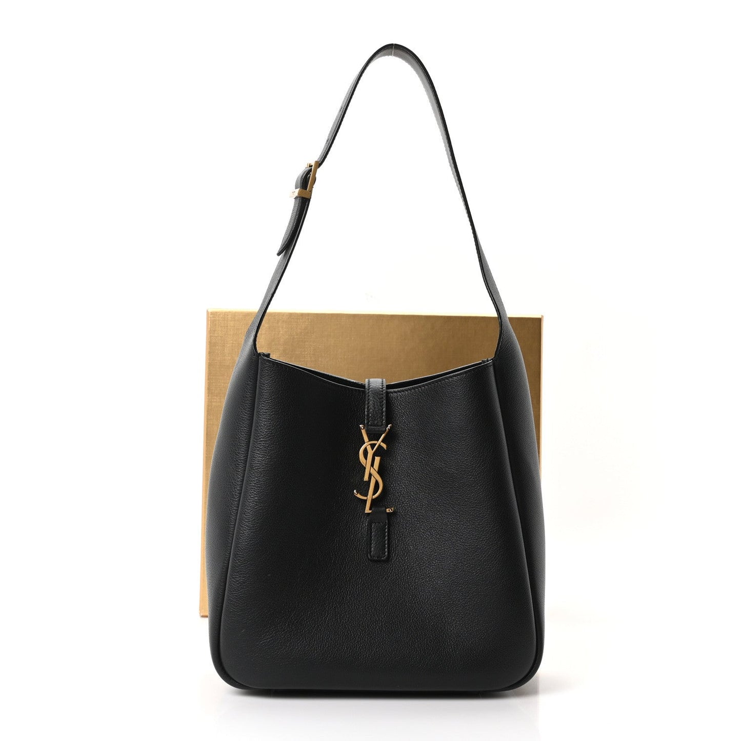 Saint Laurent Smooth Calfskin Small Le 5 A 7 Soft Hobo Black