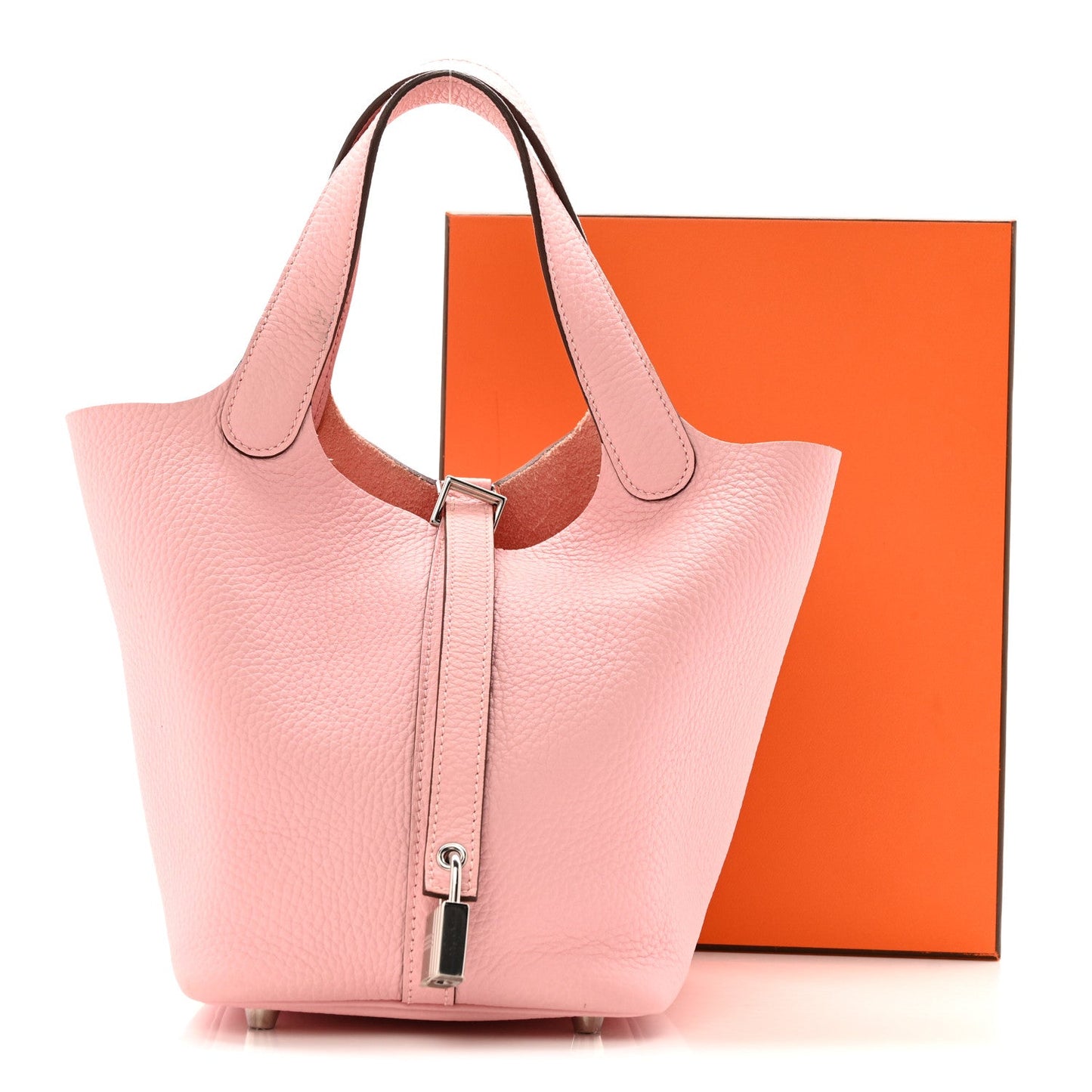 Taurillon Clemence Picotin Lock 18 PM Handbag Rose Sakura