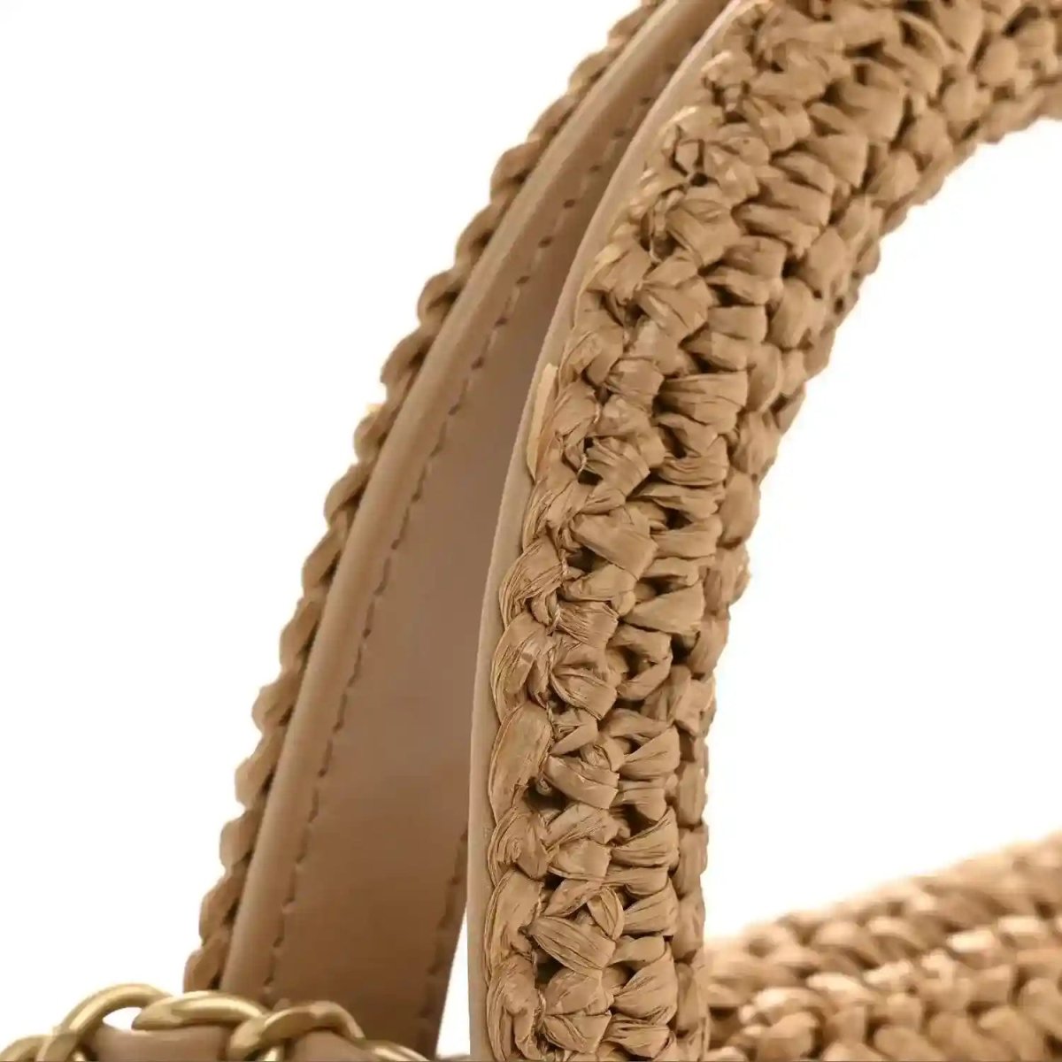 Chanel Dark Beige Braided Raffia Nano Kelly Flap Bag - NEESTRA