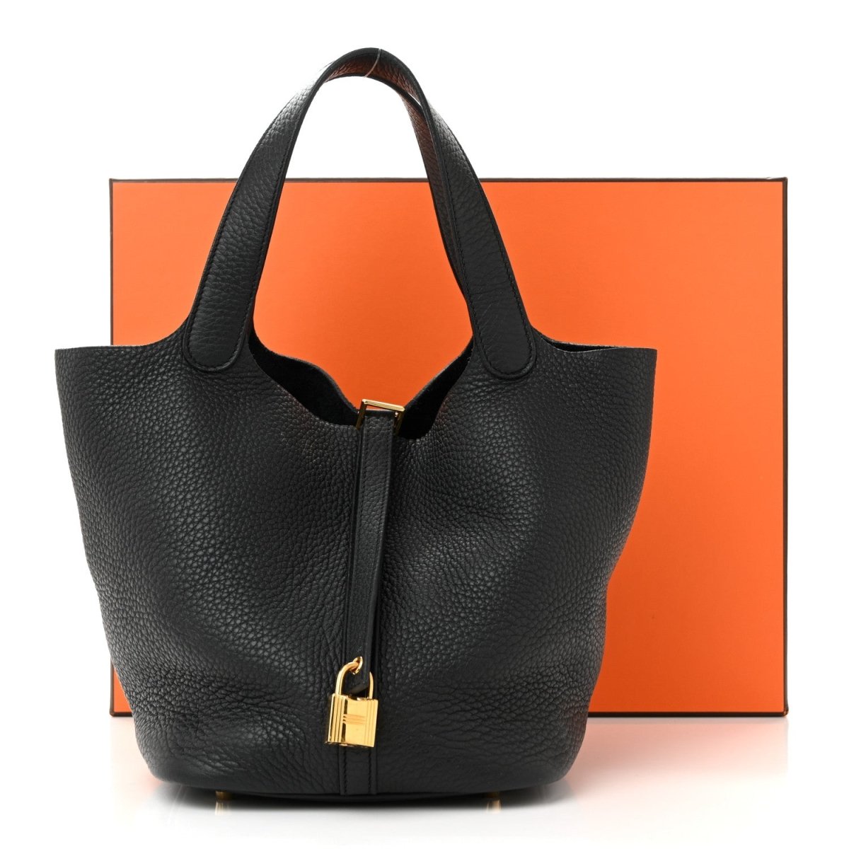Clemence Picotin Lock 22 MM Tote Handbag Black - NEESTRA