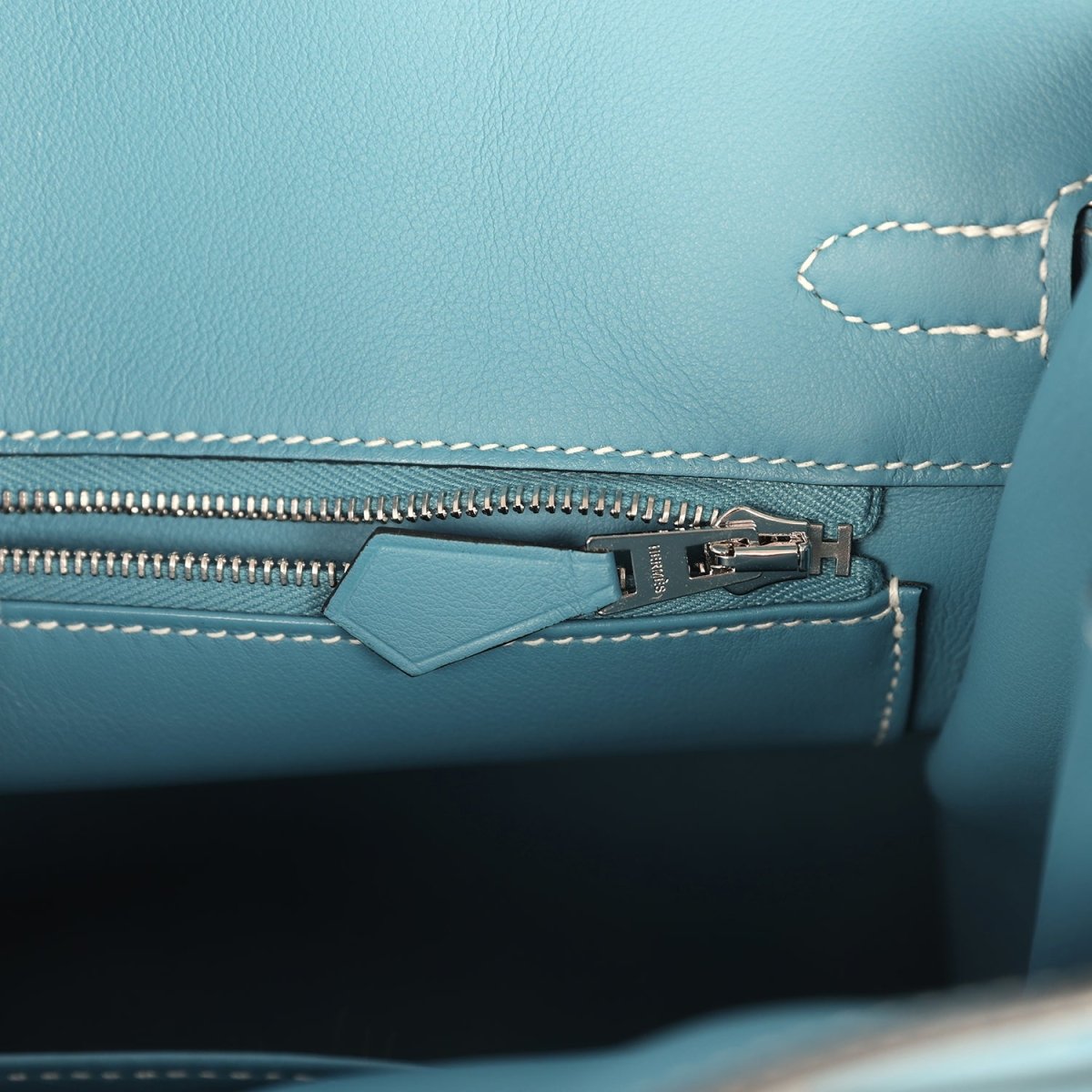 Hermes Birkin 25 Handbag Blue Jean Swift Leather Palladium Hardware - NEESTRA