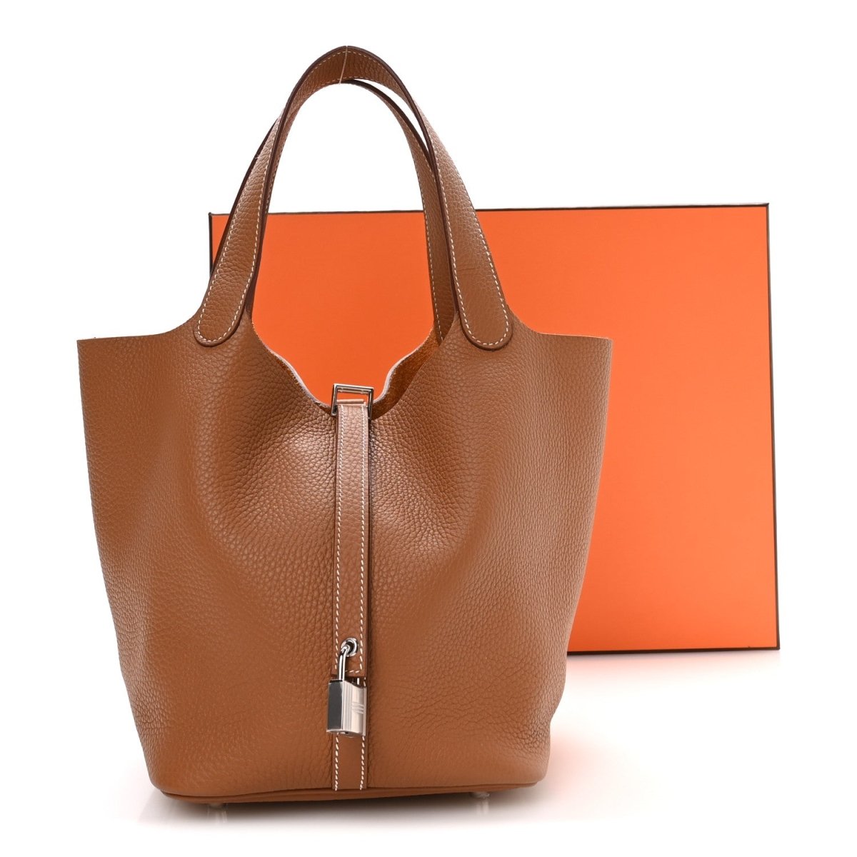 Taurillon Clemence Picotin Lock 22 MM Tote Gold - NEESTRA