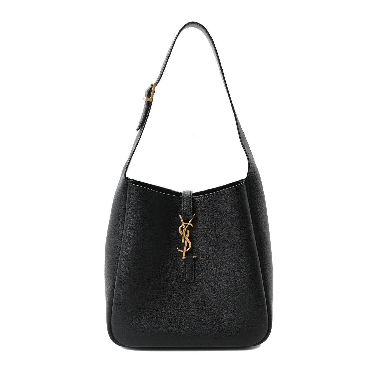 Saint Laurent Smooth Calfskin Small Le 5 A 7 Soft Hobo Black
