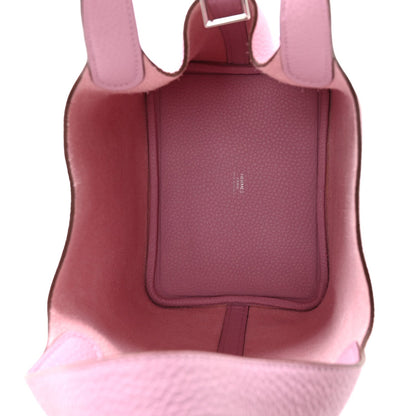 Taurillon Clemence Picotin Lock 18 PM Handbag in Rose Sakura