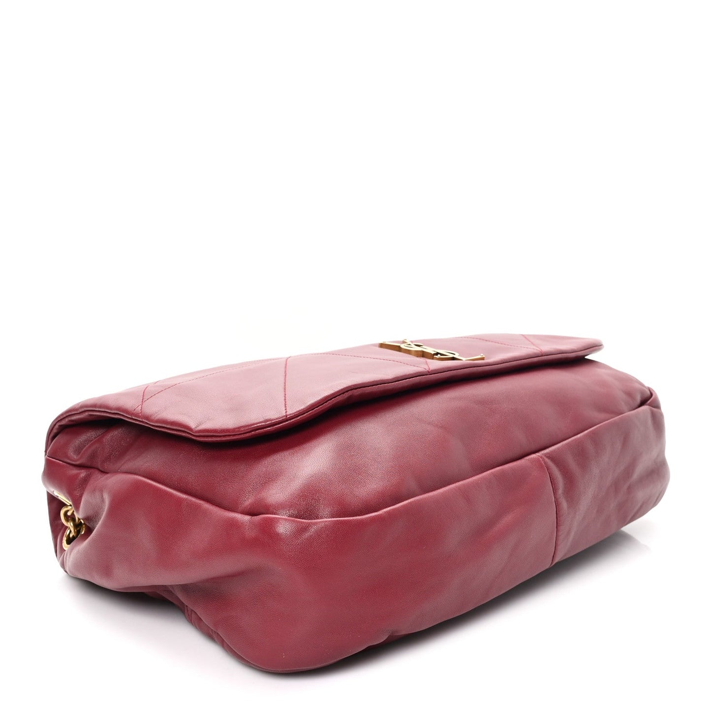 Saint Laurent Lambskin Matelasse Monogram Large Jamie Shoulder Bag Dark Bordeaux
