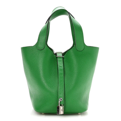 Picotin Lock 18 PM Tote Taurillon Clemence Leather Bambou