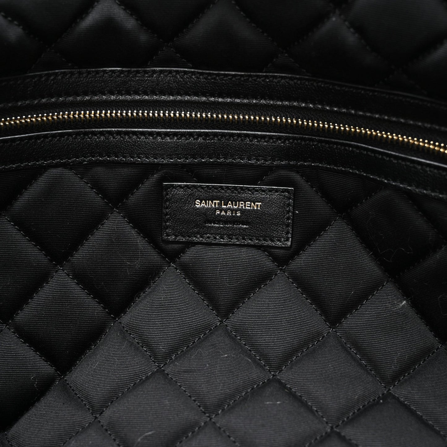 Saint Laurent Calfskin Quilted ES Giant Travel Bag Black