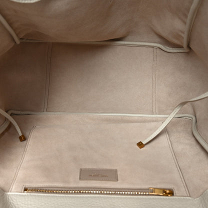 Saint Laurent Grained Deerskin Bea Tote Blanc Vintage
