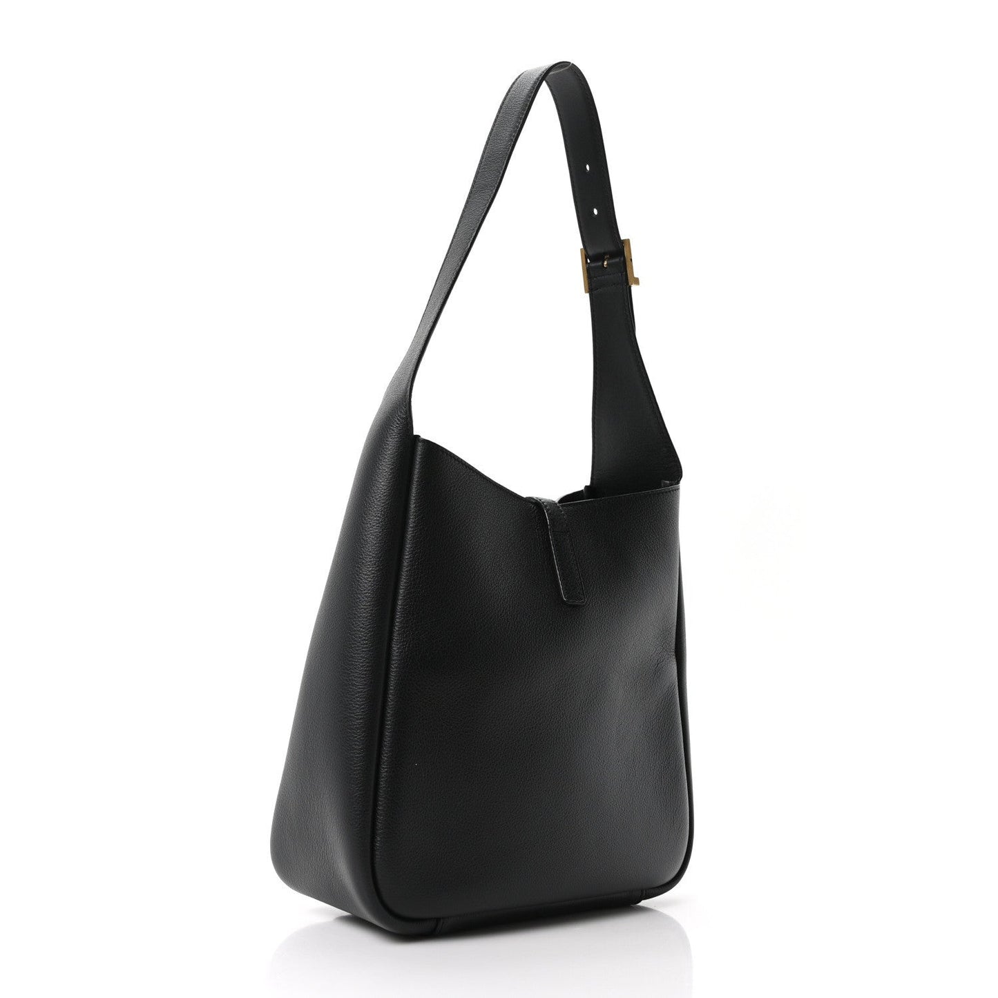 Saint Laurent Smooth Calfskin Small Le 5 A 7 Soft Hobo Black