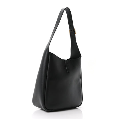 Saint Laurent Smooth Calfskin Small Le 5 A 7 Soft Hobo Black