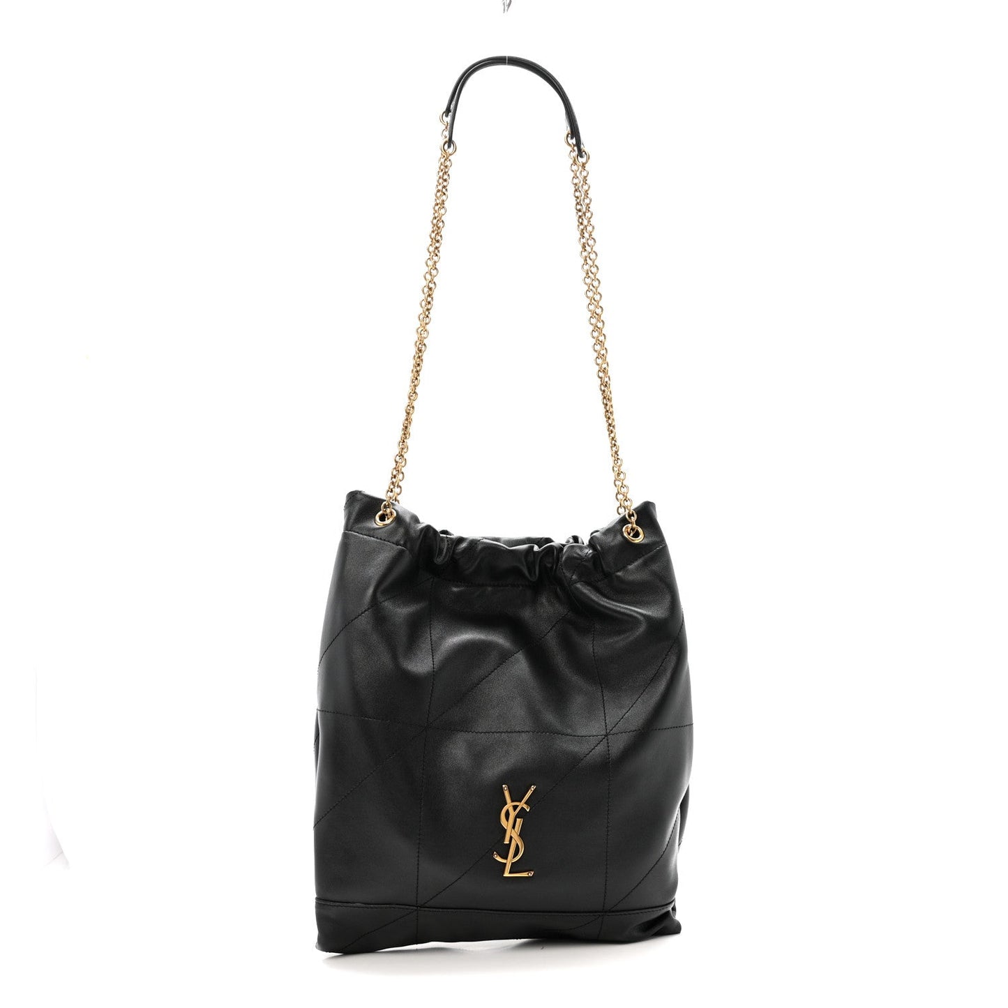 Saint Laurent Lambskin Matelasse Monogram Medium Jamie 4.3 Pochon Black