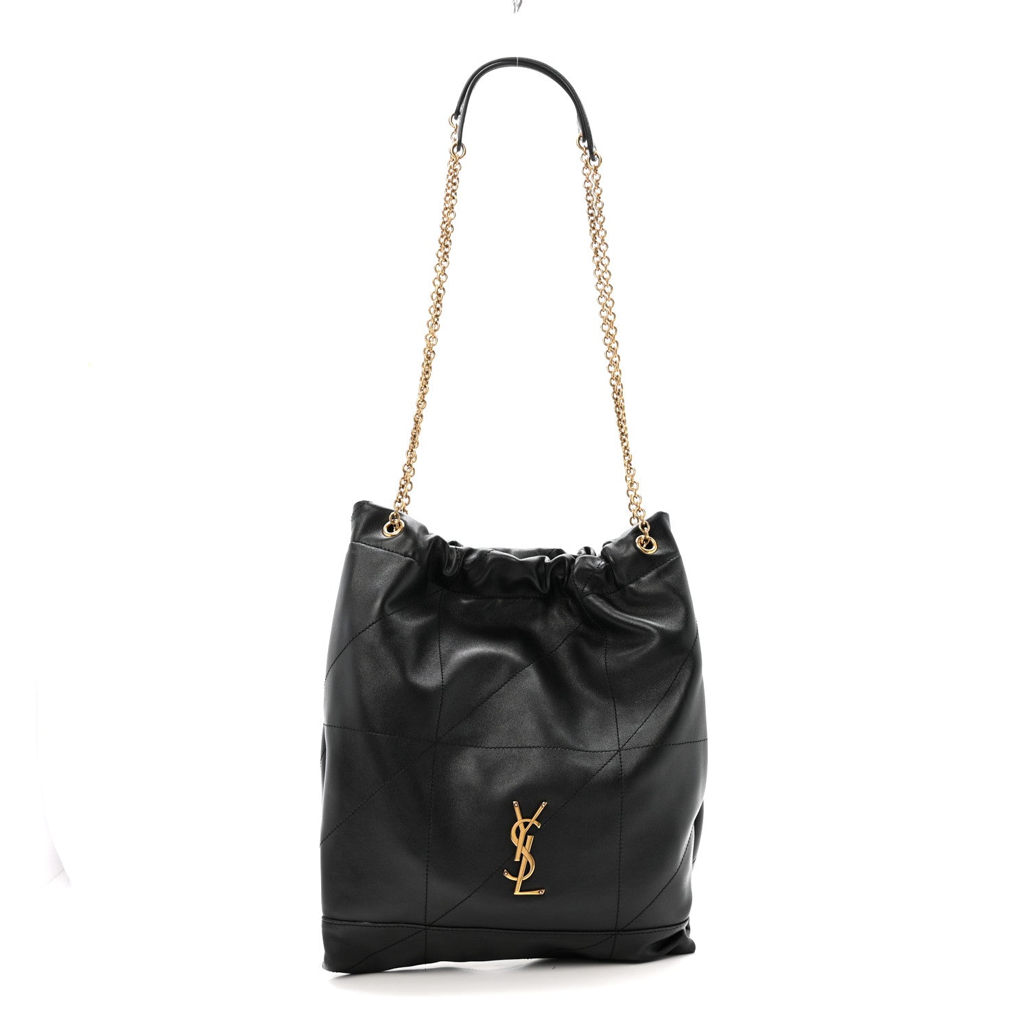Saint Laurent Lambskin Matelasse Monogram Medium Jamie 4.3 Pochon Black