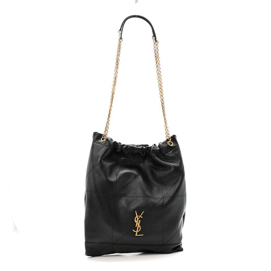 Saint Laurent Lambskin Matelasse Monogram Medium Jamie 4.3 Pochon Black