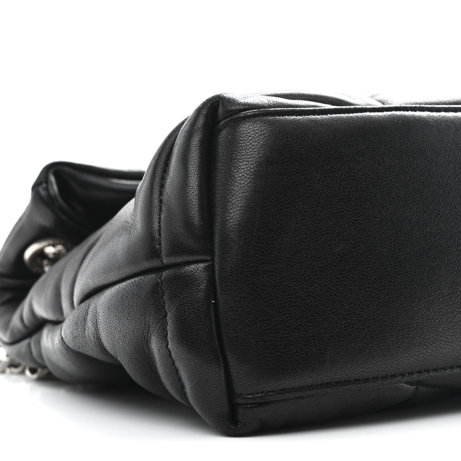 Saint Laurent Loulou Puffer Small Quilted Lambskin Leather Satchel Black