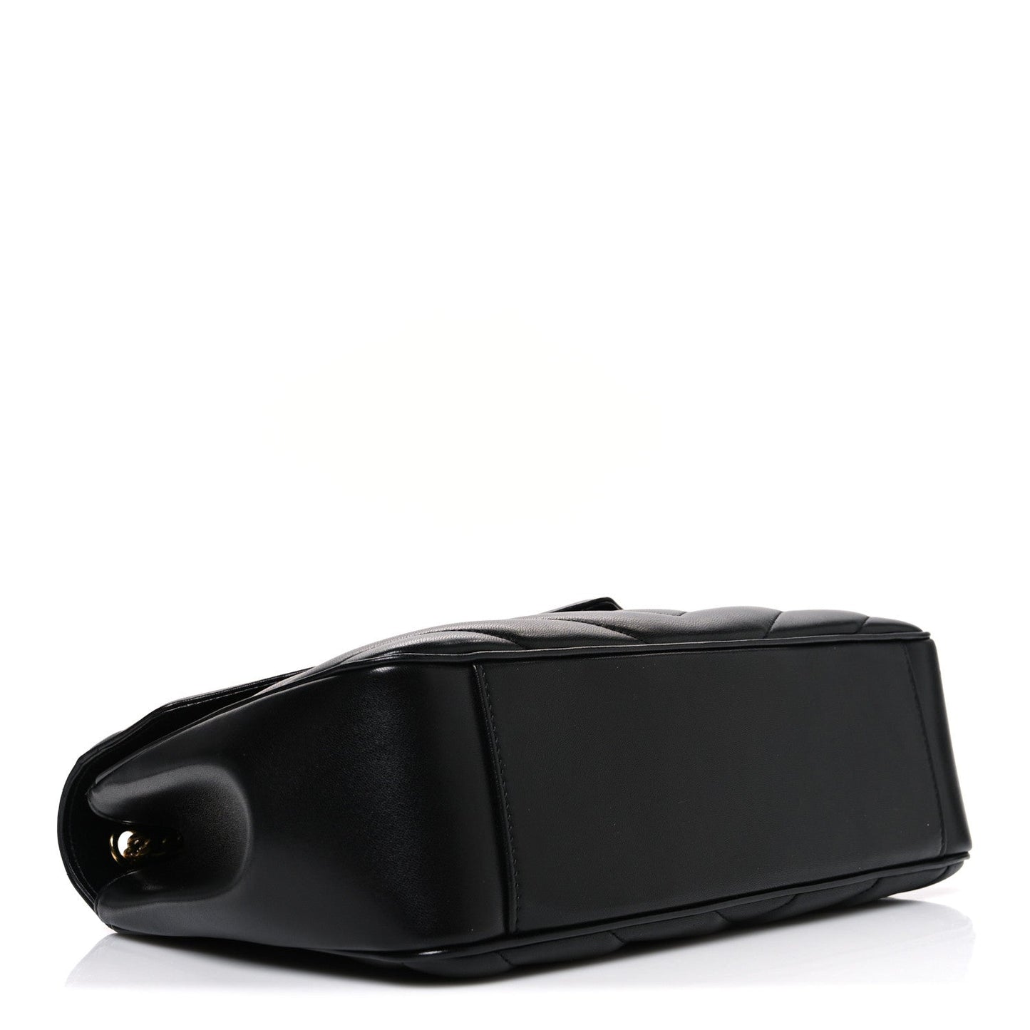 Saint Laurent Large LouLou Chevron Quilted Lambskin Leather Shoulder Bag Black