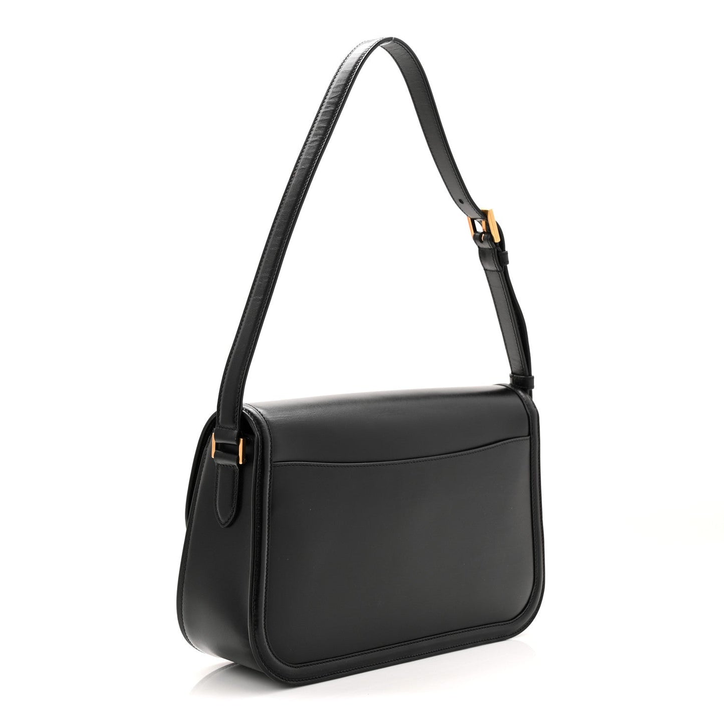 Saint Laurent Box Calfskin Monogram Large Solferino Shoulder Bag Black