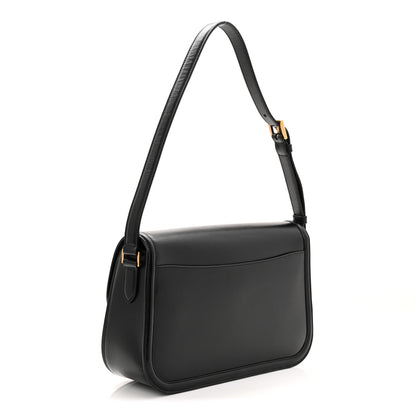 Saint Laurent Box Calfskin Monogram Large Solferino Shoulder Bag Black