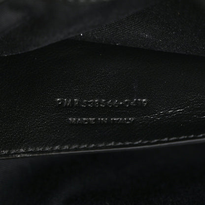 Saint Laurent Crinkled Calfskin Matelasse Monogram Baby Niki Chain Satchel Black