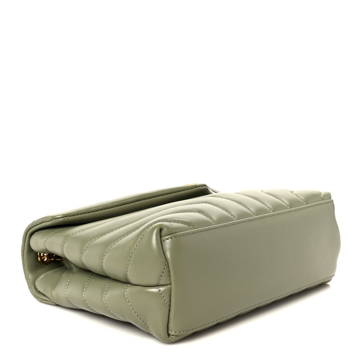 Saint Laurent Loulou Calfskin Y Quilted Monogram Small Chain Satchel Light Sage