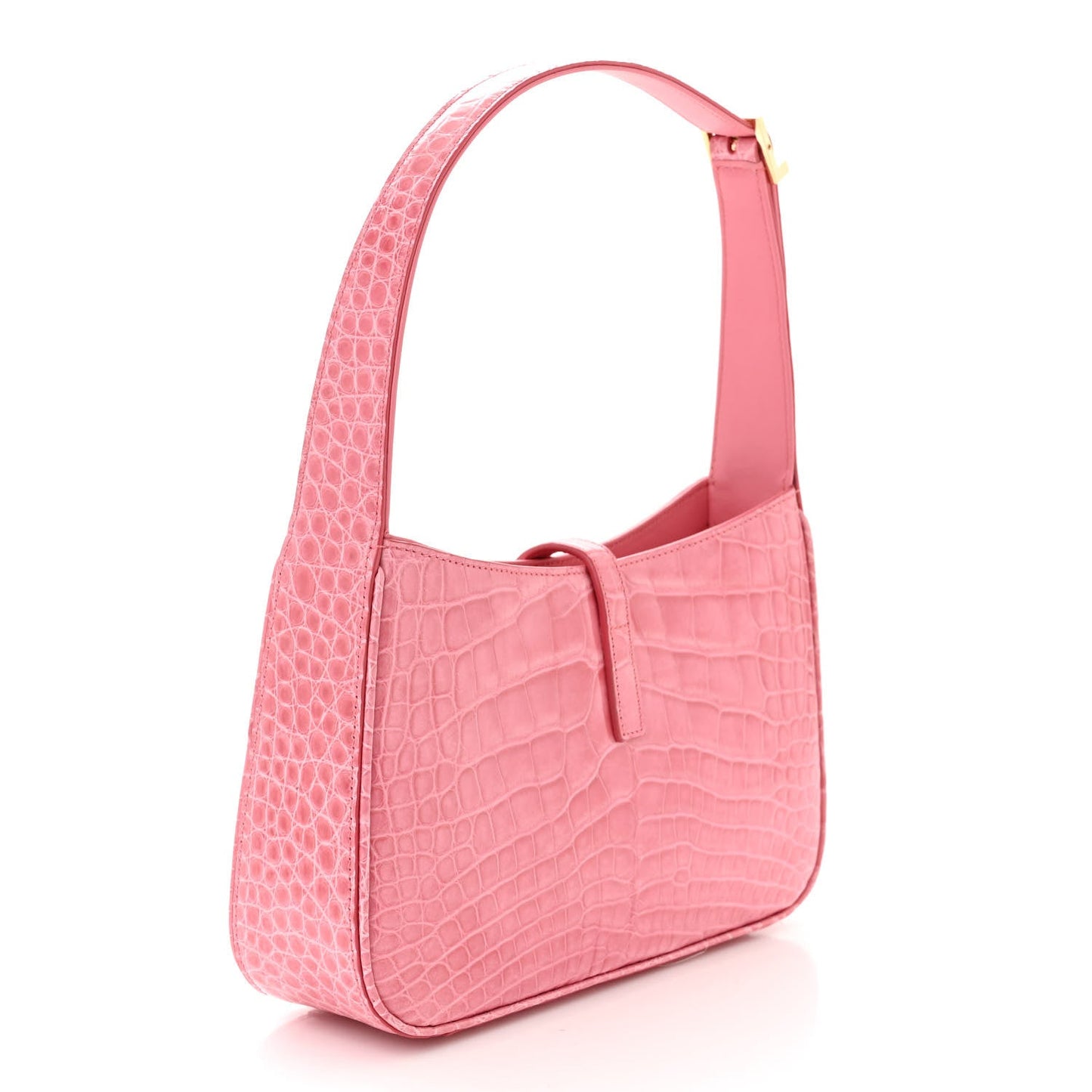 Saint Laurent LE 5 A 7 Alligator Hobo Bag Pink