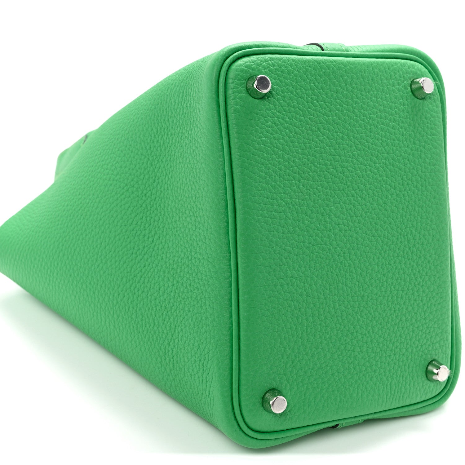 Picotin Lock 18 PM Taurillon Clemence Tote Bag Bambou Green