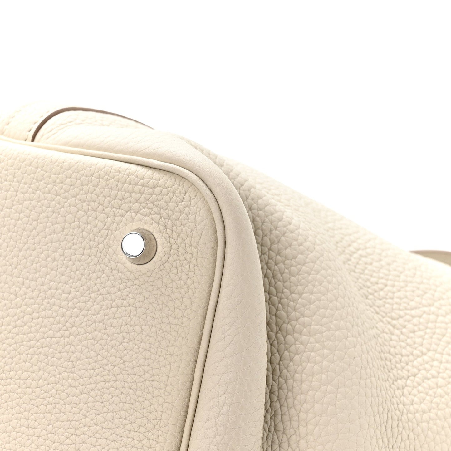 Taurillon Clemence Picotin Lock 22mm Tote Beton Ivory