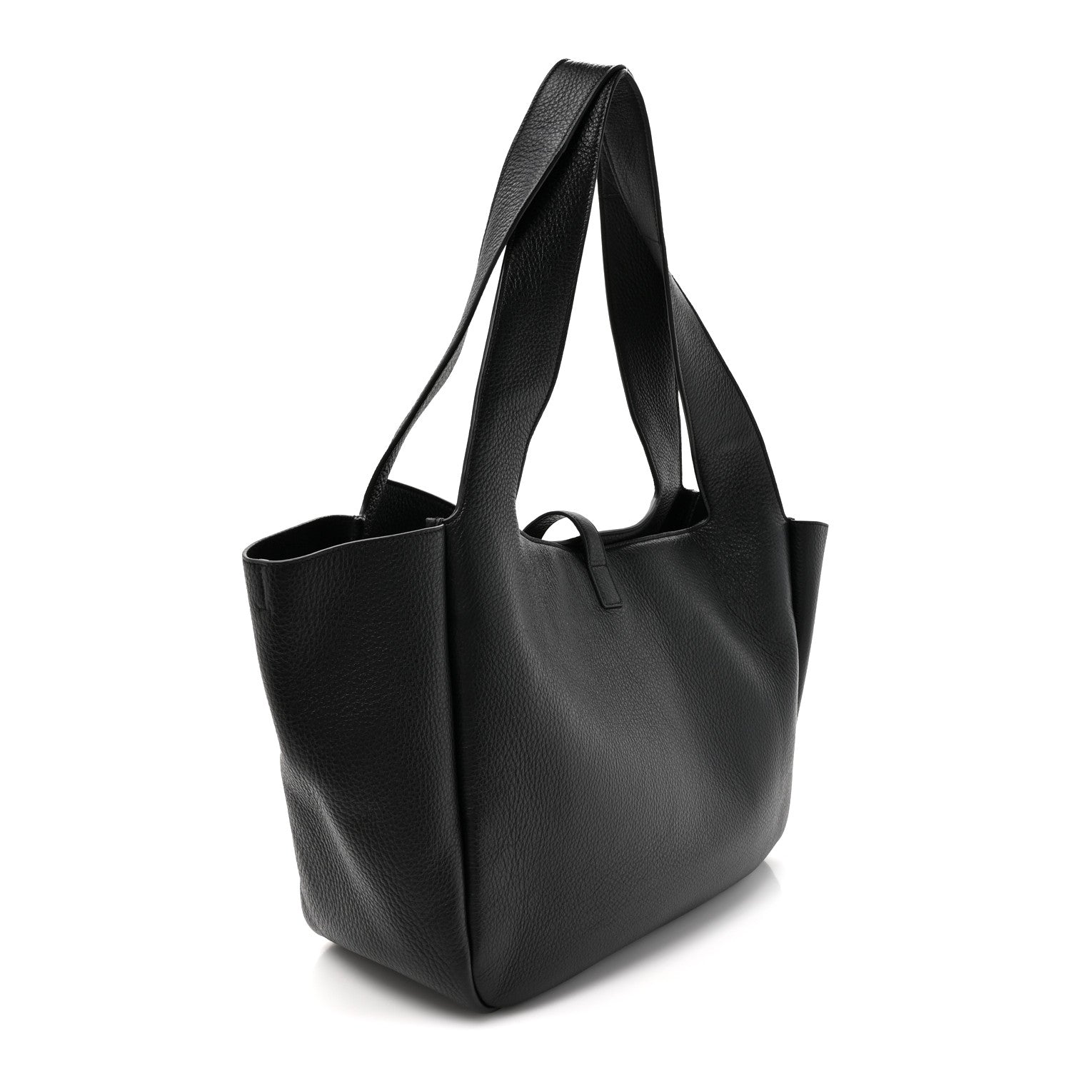 Saint Laurent Grained Deerskin Bea Tote Black