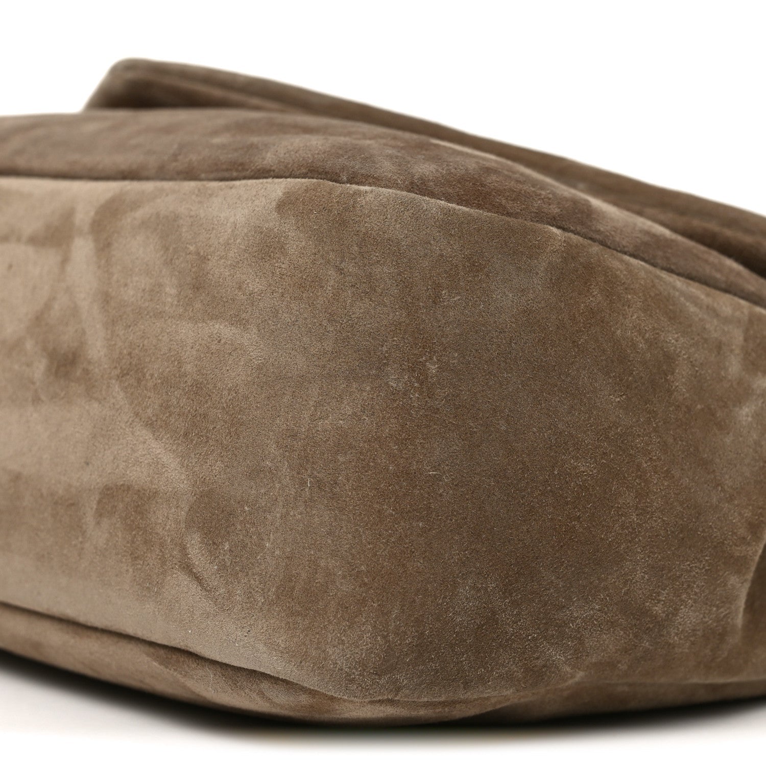 Saint Laurent Calypso Suede Large Shoulder Bag Taupe