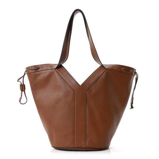 Santorini Lux Calfskin Y Drawstring Tote Brick