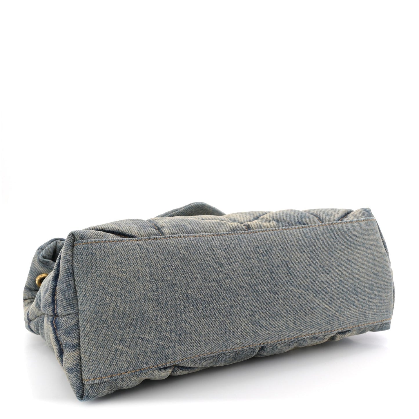 Saint Laurent Denim Quilted Small Loulou Puffer Monogram Chain Satchel Blue Cinnamon