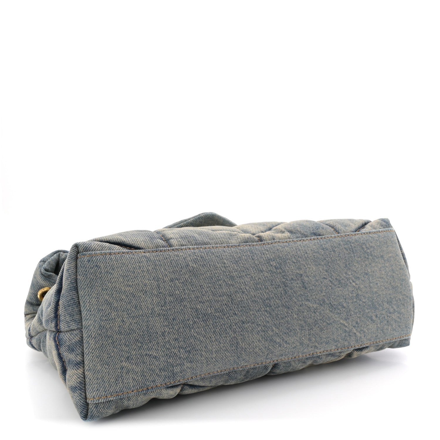 Saint Laurent Denim Quilted Small Loulou Puffer Monogram Chain Satchel Blue Cinnamon