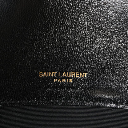 Saint Laurent Loulou Lambskin Chevron Quilted Medium Shoulder Bag Black