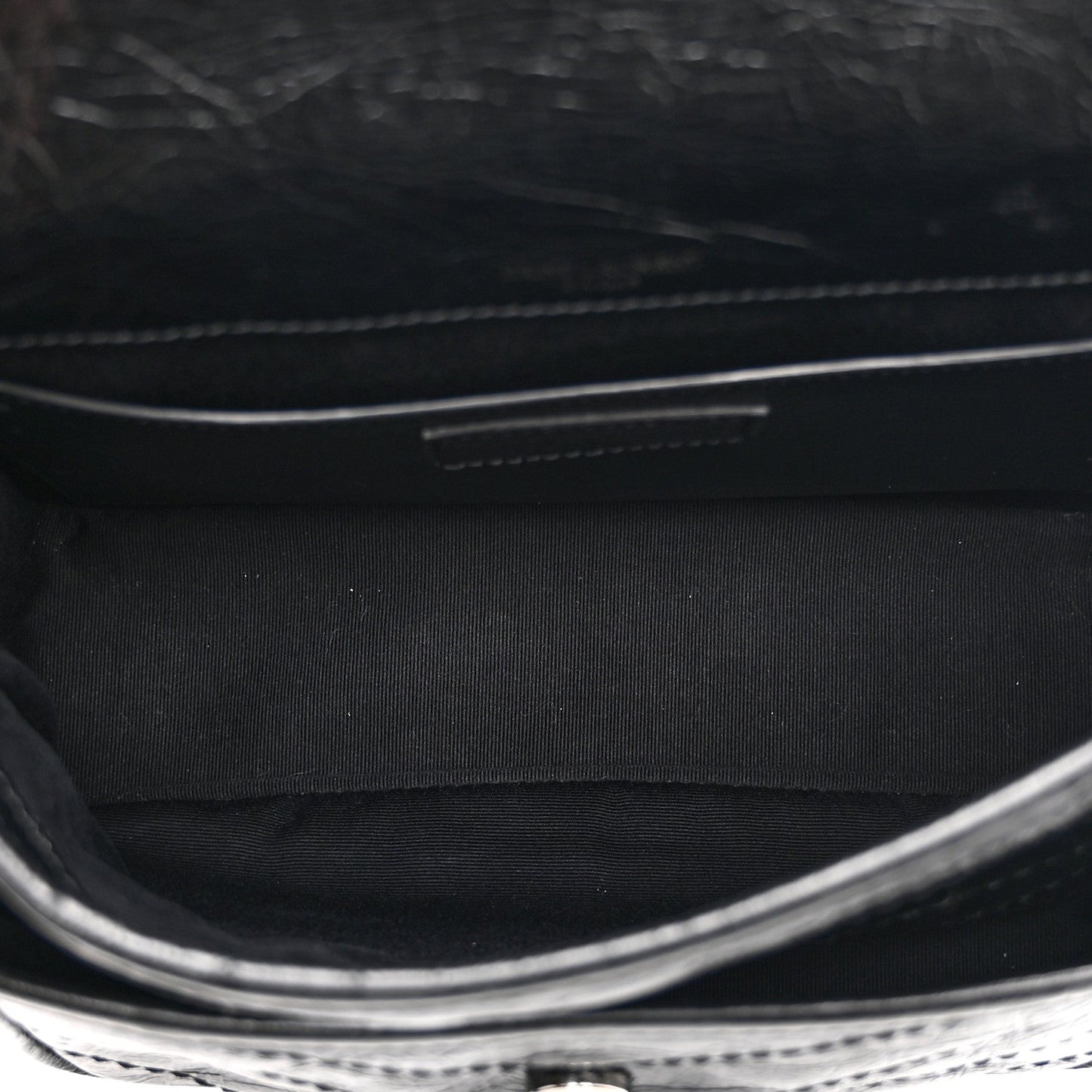 Saint Laurent Crinkled Calfskin Matelasse Monogram Baby Niki Chain Satchel Black