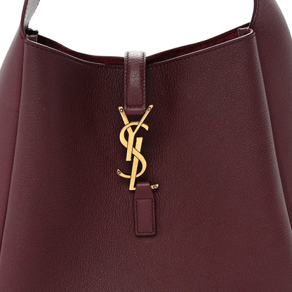 Saint Laurent Le 5 A 7 Small Smooth Calfskin Hobo Bag Rouge Legion