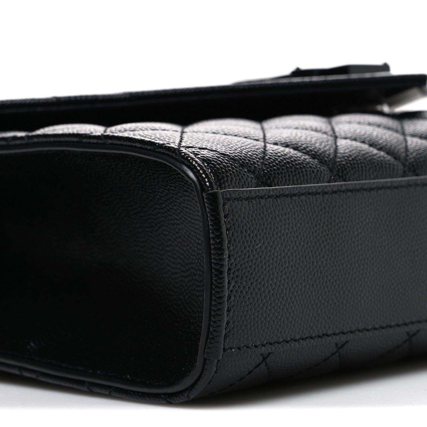 Saint Laurent Grain De Poudre Matelasse Medium Monogram Satchel Black