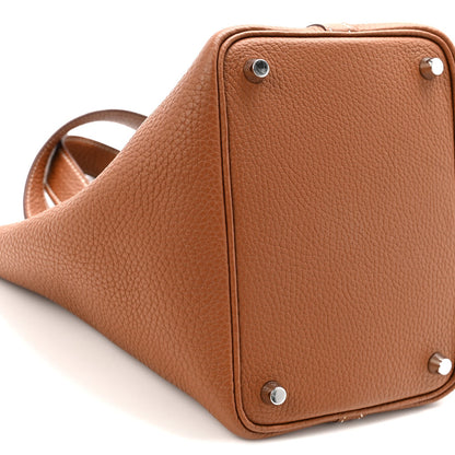Taurillon Clemence Picotin Lock 18 PM Gold Tote Bag