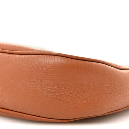 Tan calfskin shoulder bag, smooth leather texture close-up