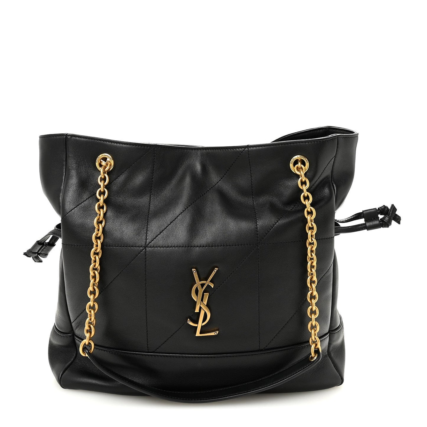 Saint Laurent Jamie Lambskin Small Shopping Tote Black