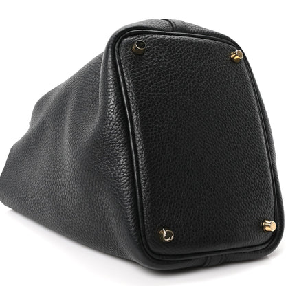 Taurillon Clemence Leather Tote Bag 18 PM Black