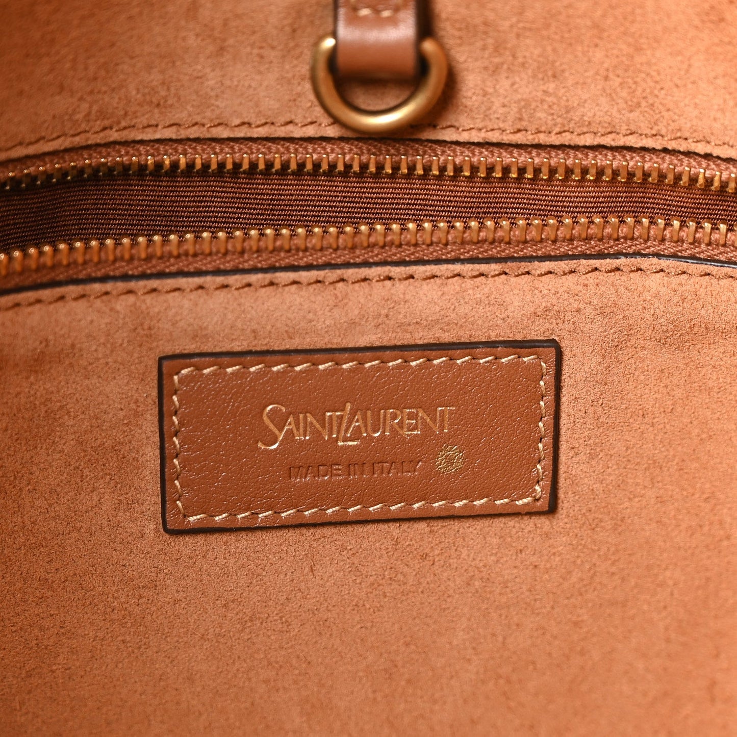 Santorini Lux Calfskin Y Drawstring Tote Brick