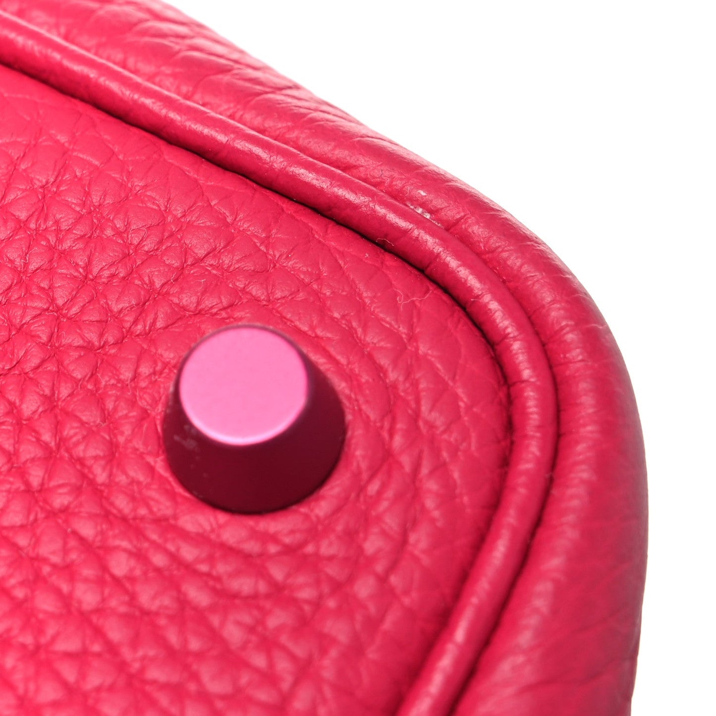 Picotin Lock 18 PM Bucket Tote Textured Calfskin Rose Mexico
