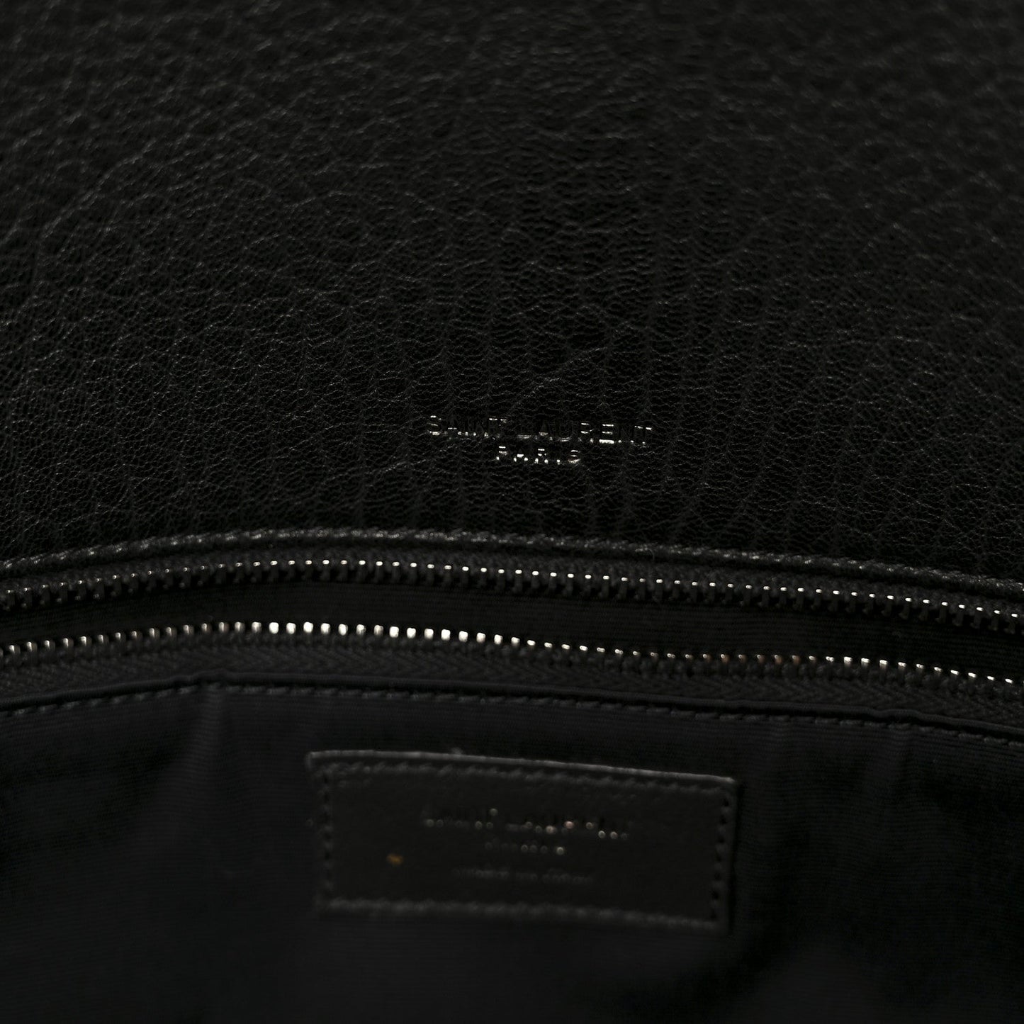 Saint Laurent Grained Lambskin Monogram Large Niki Chain Satchel Black