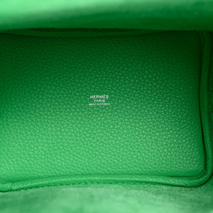Picotin Lock 18 PM Taurillon Clemence Tote Bag Bambou Green