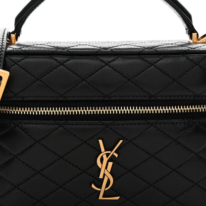 Saint Laurent Lambskin Quilted Mini Gaby Vanity Case Black