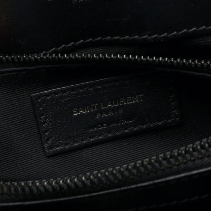 Saint Laurent Loulou Quilted Calfskin Chain Satchel Medium Black