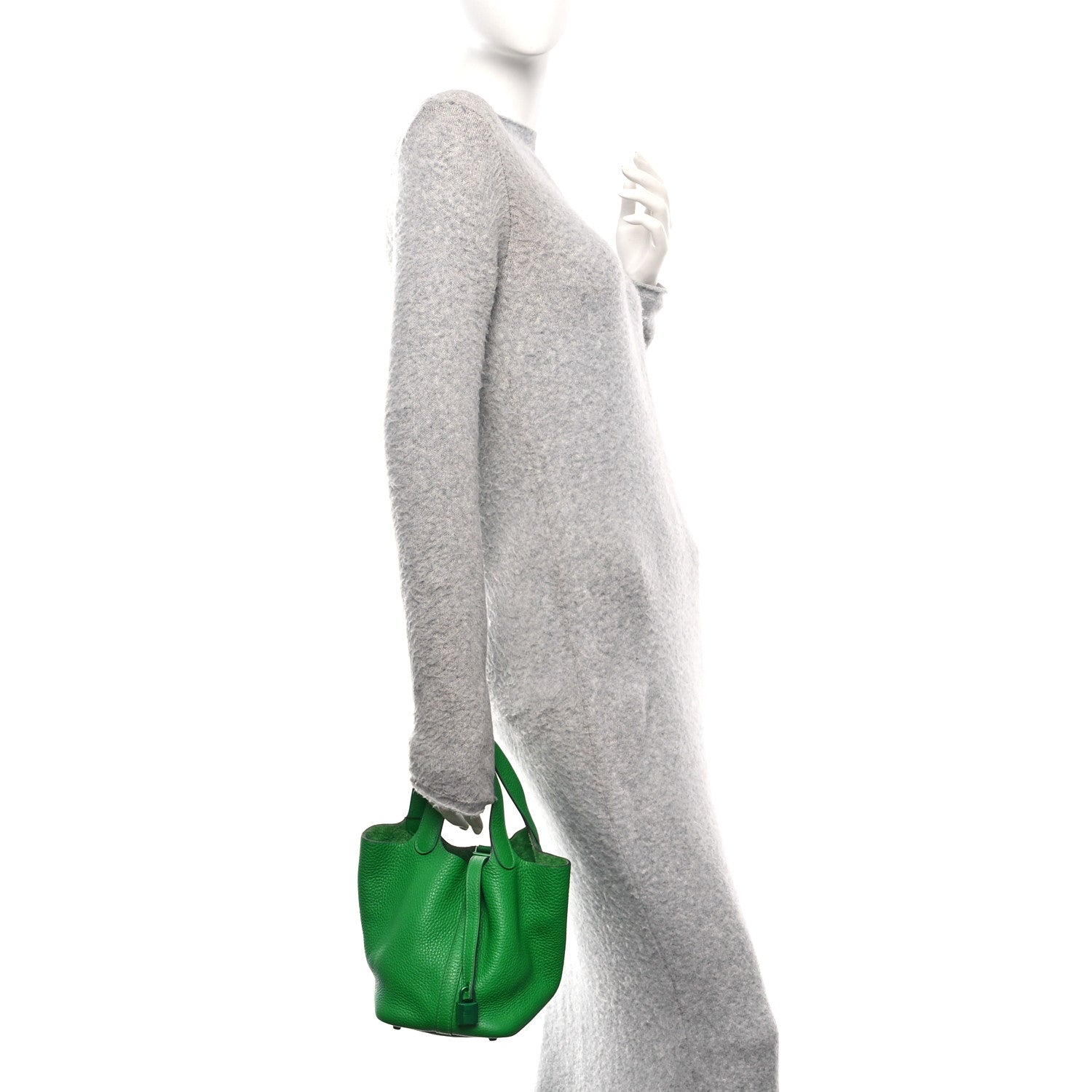 Picotin Lock 18 PM Tote Bag Taurillon Clemence Leather Bambou