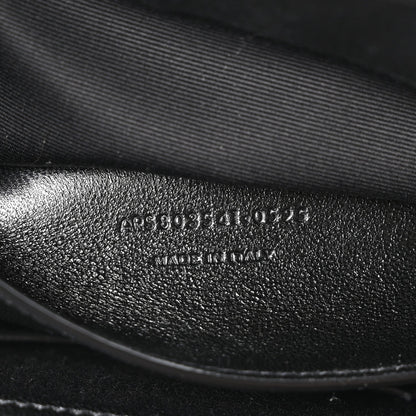Saint Laurent Lambskin Chevron Quilted Large Loulou Shoulder Bag Black