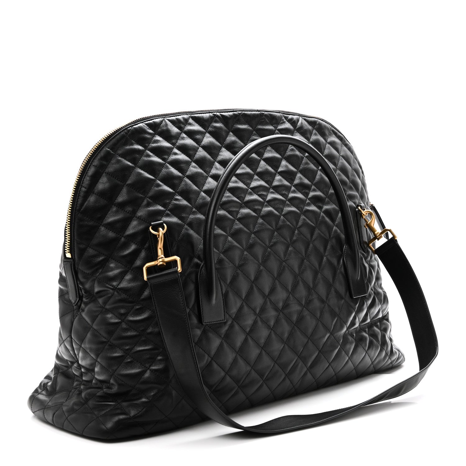 Saint Laurent ES Giant Calfskin Quilted Travel Bag Black